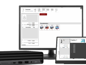 Arwell Desktop met extra klantentouchscreen (type c+)